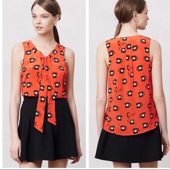 Maeve Anthropologie Ring True Telephone Blouse - Picture 1 of 7